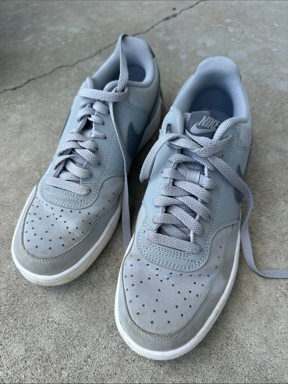Nike grey and white court vision sneakers size 8 men’s